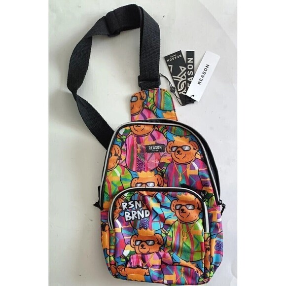 Reason Legend Bear King Print Crossbody Mini Backpack  New with Tags - Picture 1 of 6
